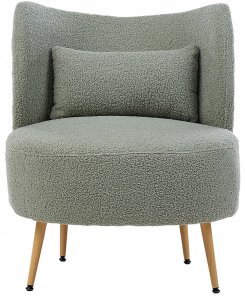 Beliani Fotel OTSBY II Z poduszką Boucle Zielony 5