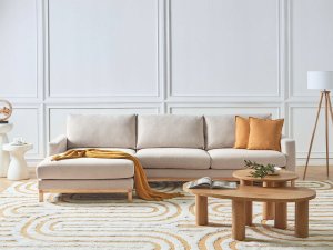 Beliani Narożnik prawostronny beżowy SIGGARD 2