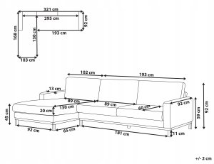 Beliani Narożnik prawostronny beżowy SIGGARD 3