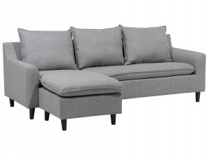 Beliani Narożnik prawostronny jasnoszary ELVENES 4