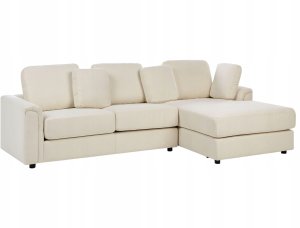 Beliani Narożnik z otomaną lewostronny jasnobeżowy KOHLO 5