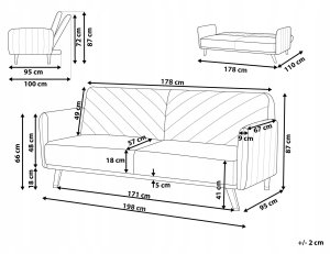 Beliani Sofa rozkładana len syntetyczny jasnobrązowa SENJA 3