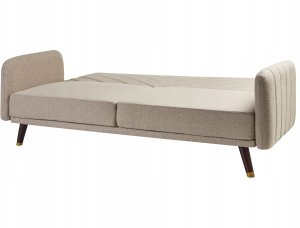 Beliani Sofa rozkładana len syntetyczny jasnobrązowa SENJA 5