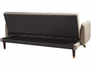 Beliani Sofa rozkładana len syntetyczny jasnobrązowa SENJA 6