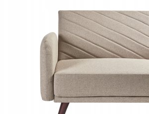 Beliani Sofa rozkładana len syntetyczny jasnobrązowa SENJA 7