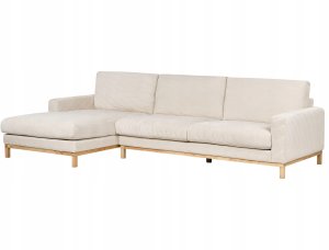 Beliani Narożnik prawostronny sztruksowy jasnobeżowy SIGGARD 4