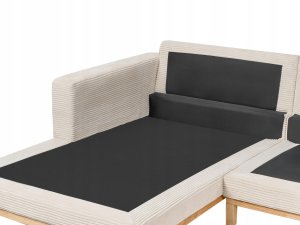 Beliani Narożnik prawostronny sztruksowy jasnobeżowy SIGGARD 7