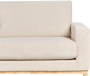 Beliani Narożnik prawostronny sztruksowy jasnobeżowy SIGGARD 8