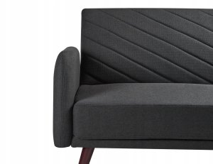 Beliani Sofa rozkładana len syntetyczny czarna SENJA 7