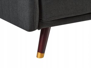 Beliani Sofa rozkładana len syntetyczny czarna SENJA 10