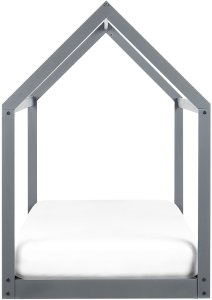 Beliani Łóżko dziecięce domek drewniane 90 x 200 cm szare TOSSE 4