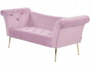 Beliani Szezlong welurowy jasnofioletowy NANTILLY 4