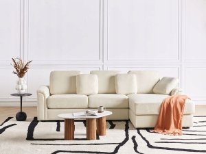 Beliani Narożnik lewostronny jasnobeżowy KOHLO 2