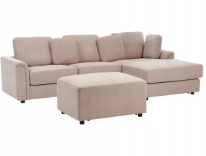 Beliani Narożnik z otomaną lewostronny beżowoszary KOHLO 4