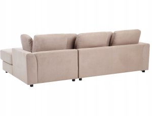 Beliani Narożnik z otomaną lewostronny beżowoszary KOHLO 7