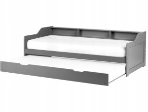 Beliani Łóżko wysuwane Drewno EDERN 90 x 200 cm Szary 2