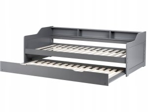 Beliani Łóżko wysuwane Drewno EDERN 90 x 200 cm Szary 5