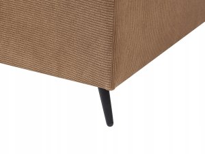 Beliani Narożnik sztruksowy lewostronny brązowy LUNNER 11