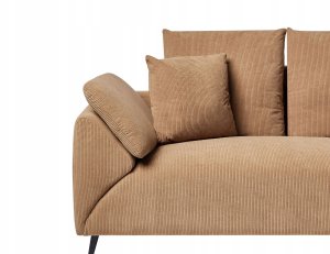 Beliani Narożnik sztruksowy lewostronny brązowy LUNNER 6