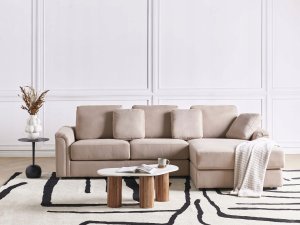 Beliani Narożnik lewostronny beżowoszary KOHLO 2