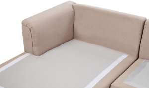 Beliani Narożnik z otomaną prawostronny beżowoszary KOHLO 13
