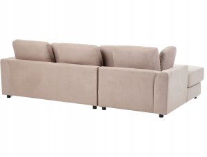 Beliani Narożnik z otomaną prawostronny beżowoszary KOHLO 7