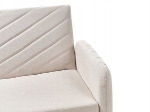 Beliani Sofa rozkładana len syntetyczny jasnobeżowa SENJA 2