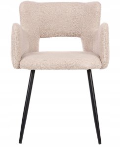 Beliani Zestaw 2 krzeseł do jadalni SANILAC Boucle Beżowy 2