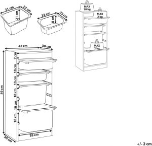 Beliani Regał z 4 pojemnikami biały TOBIN 3