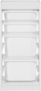 Beliani Regał z 4 pojemnikami biały TOBIN 5