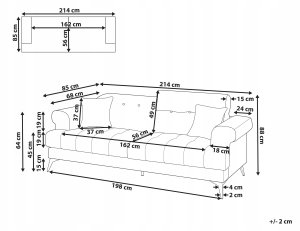 Beliani Sofa 3-osobowa beżowoszara SKIVE 3