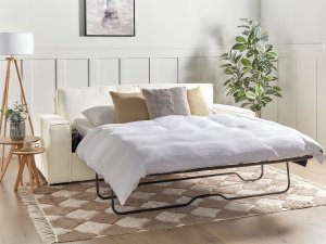 Beliani Sofa rozkładana boucle złamana biel VUOKATTI 4