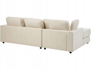 Beliani Narożnik z otomaną prawostronny jasnobeżowy KOHLO 7