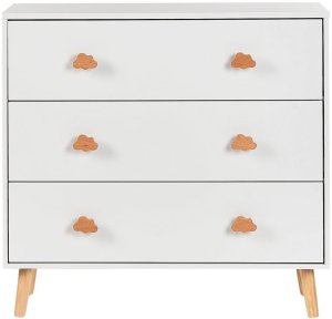 Beliani Komoda jasne drewno z białym CLOUDY 4