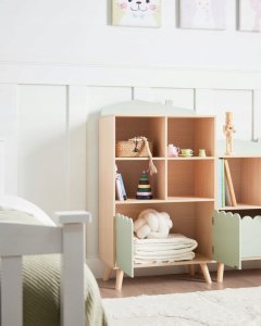 Beliani Regał 2 półki jasne drewno LACKEY 3