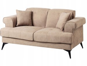 Beliani Sofa 2-osobowa jasnobrązowa SKIVE 4