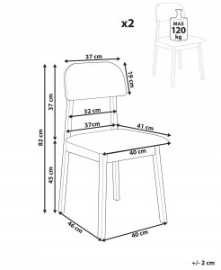 Beliani Zestaw 2 krzeseł do jadalni SCANDIA Drewno Jasnoszary 3