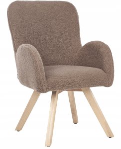 Beliani Fotel BJARN Boucle Brązowy 4