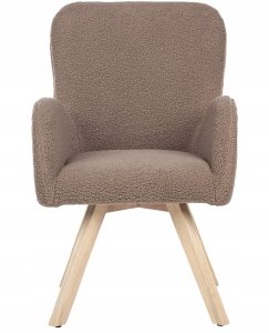 Beliani Fotel BJARN Boucle Brązowy 5