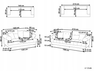 Beliani Komplet wypoczynkowy 5-osobowy beżowoszary SKIVE 3