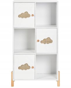 Beliani Regał jasne drewno z białym CLOUDY 4