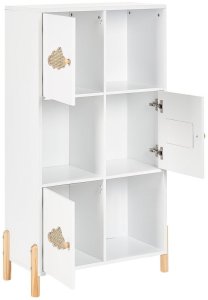 Beliani Regał jasne drewno z białym CLOUDY 5