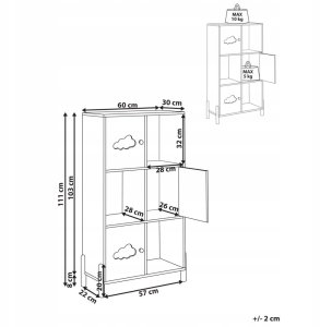 Beliani Regał jasne drewno z białym CLOUDY 9