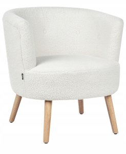 Beliani Fotel ODENZEN Boucle Biały 4