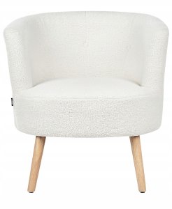 Beliani Fotel ODENZEN Boucle Biały 5