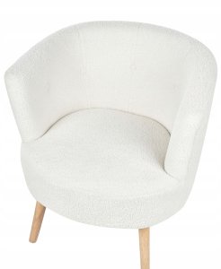 Beliani Fotel ODENZEN Boucle Biały 7