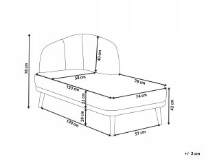 Beliani Szezlong lewostronny złoty brąz TANLAY 3