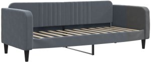 vidaXL Sofa z funkcją spania, ciemnoszara, 90x190 cm, aksamit 2