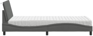 vidaXL Łóżko z materacem, ciemnoszare, 90x190 cm, obite tkaniną 6
