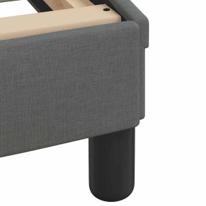 vidaXL Łóżko z materacem, ciemnoszare, 90x190 cm, obite tkaniną 10